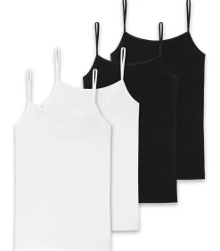 SCHIESSER Onderhemd Verpakking van 4 black/white Discount