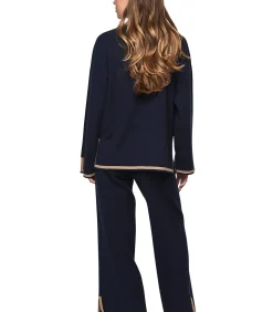 SELMARK Ontspannende pyjama broek top P113 WINTER WONDERLAND blue Discount