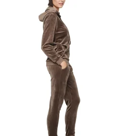 SELMARK Ontspannende pyjamabroek jas met capuchon en brown New