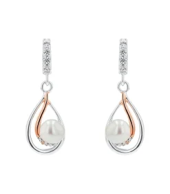 Amor Oorbellen für Damen, 925 Sterling Silber, Zirkonia synth., Süßwasserzuchtperle gold/silver Outlet