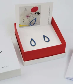 Joidart Oorbellen Miró Jewelry blauwe druppel gold Best