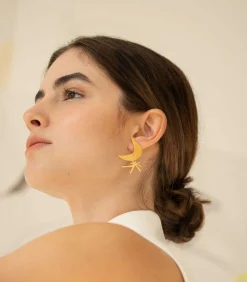 Joidart Oorbellen Miró Jewelry maan en ster gold Best