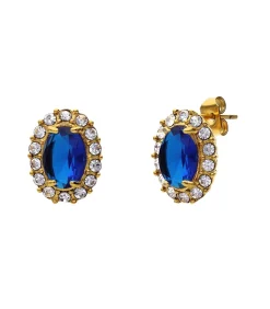 Lucardi Oorbellen Staal blue