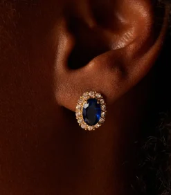 Lucardi Oorbellen Staal blue