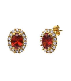 Lucardi Oorbellen Staal red Outlet