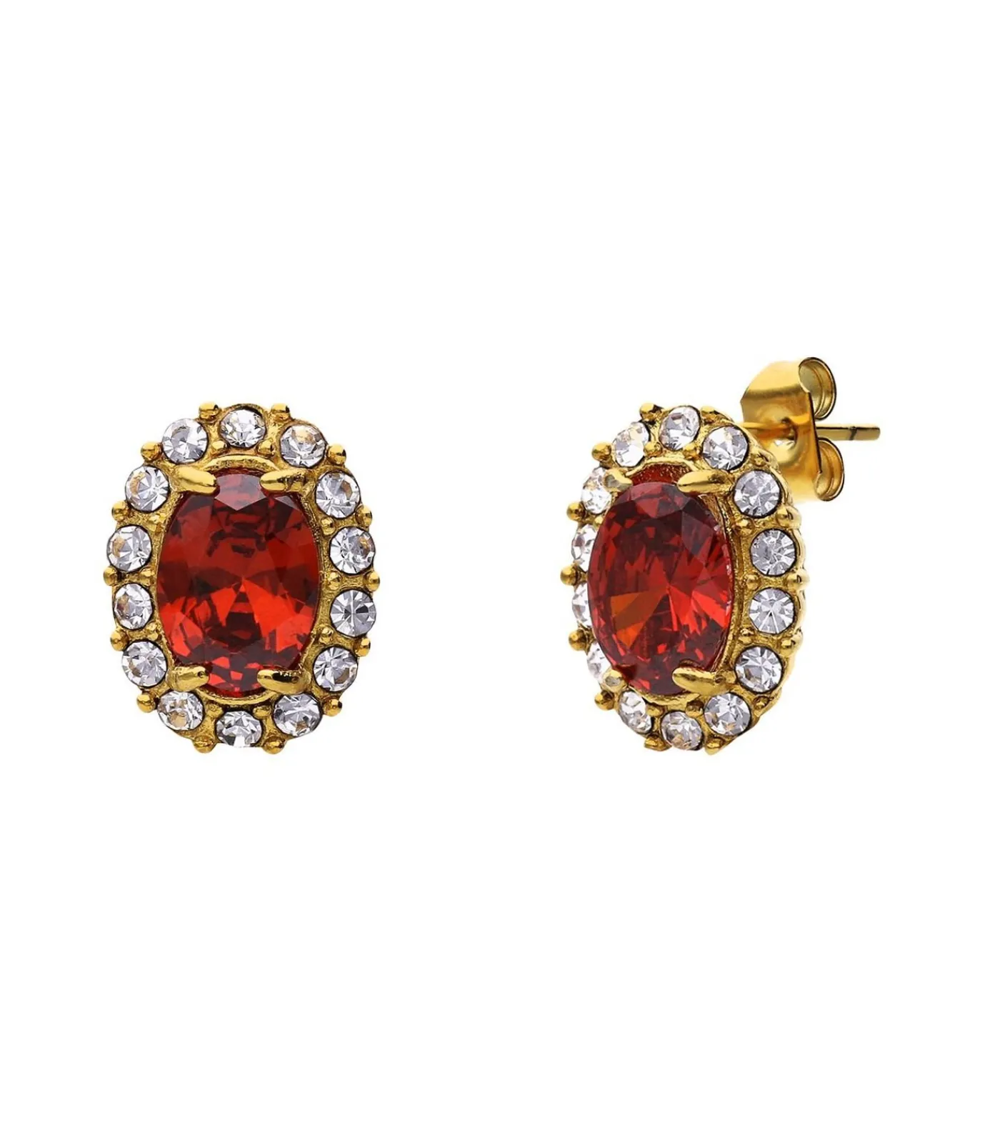 Lucardi Oorbellen Staal red Outlet