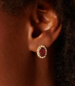 Lucardi Oorbellen Staal red Outlet