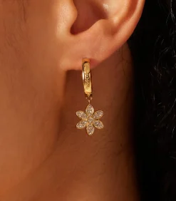 GUESS Oorbellen Staal - bloem gold Hot