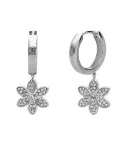 GUESS Oorbellen Staal - bloem silver Best