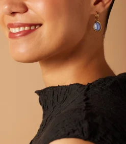 Lucardi Oorbellen Staal - Goudkleurig blue Sale