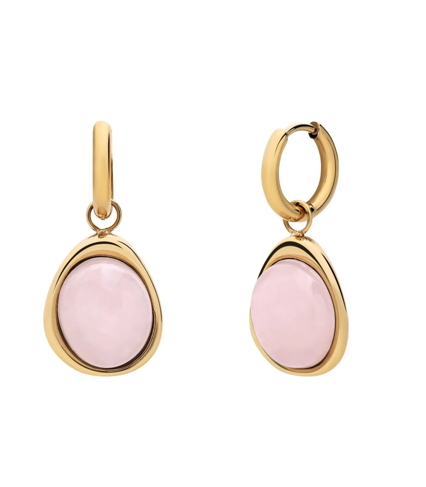 Lucardi Oorbellen Staal - Goudkleurig pink Clearance