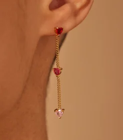 Lucardi Oorbellen Staal - Goudkleurig pink New