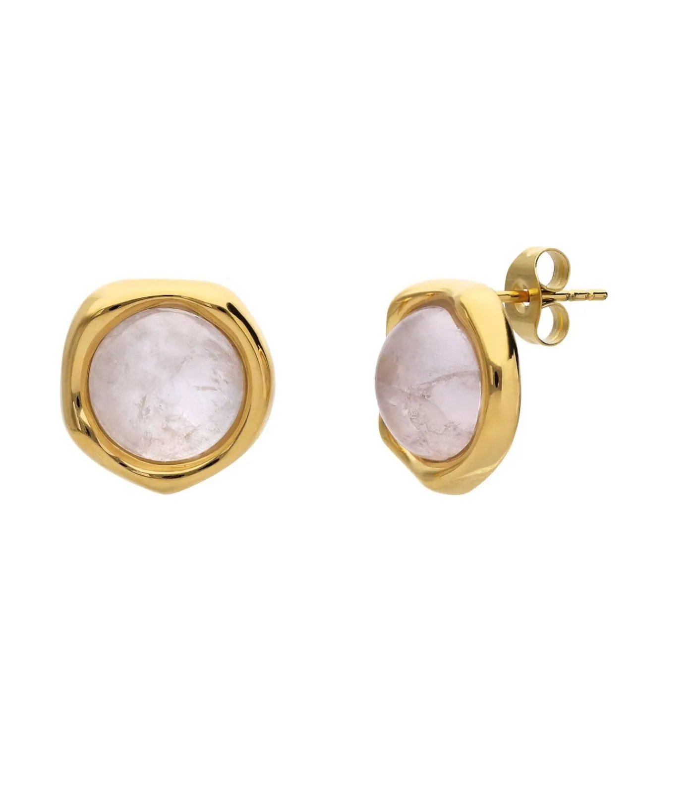 Lucardi Oorbellen Staal - Goudkleurig pink Clearance
