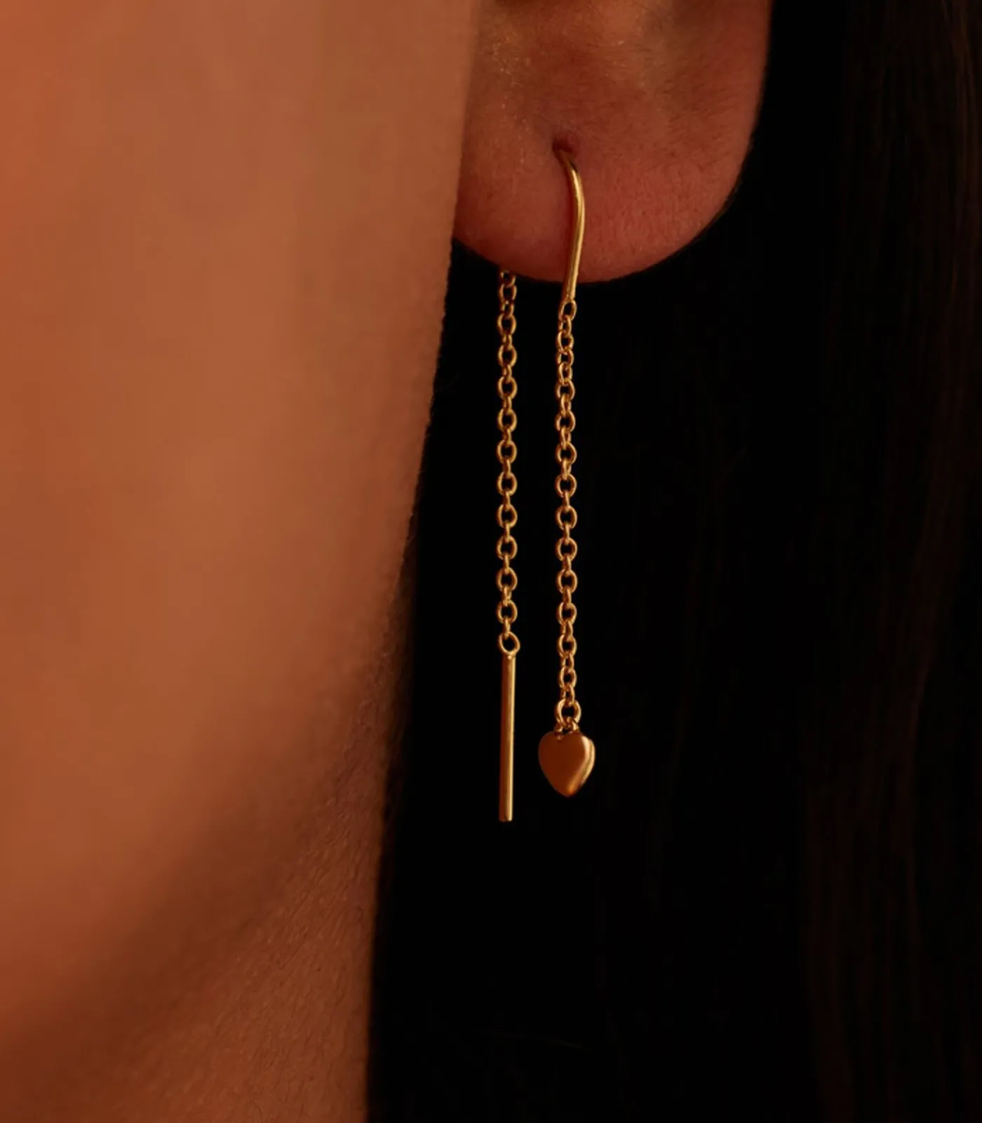 Lucardi Oorbellen Zilver - Goudkleurig gold