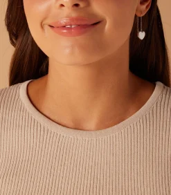 Lucardi Oorbellen Zilver - Hanger met hartjes silver New