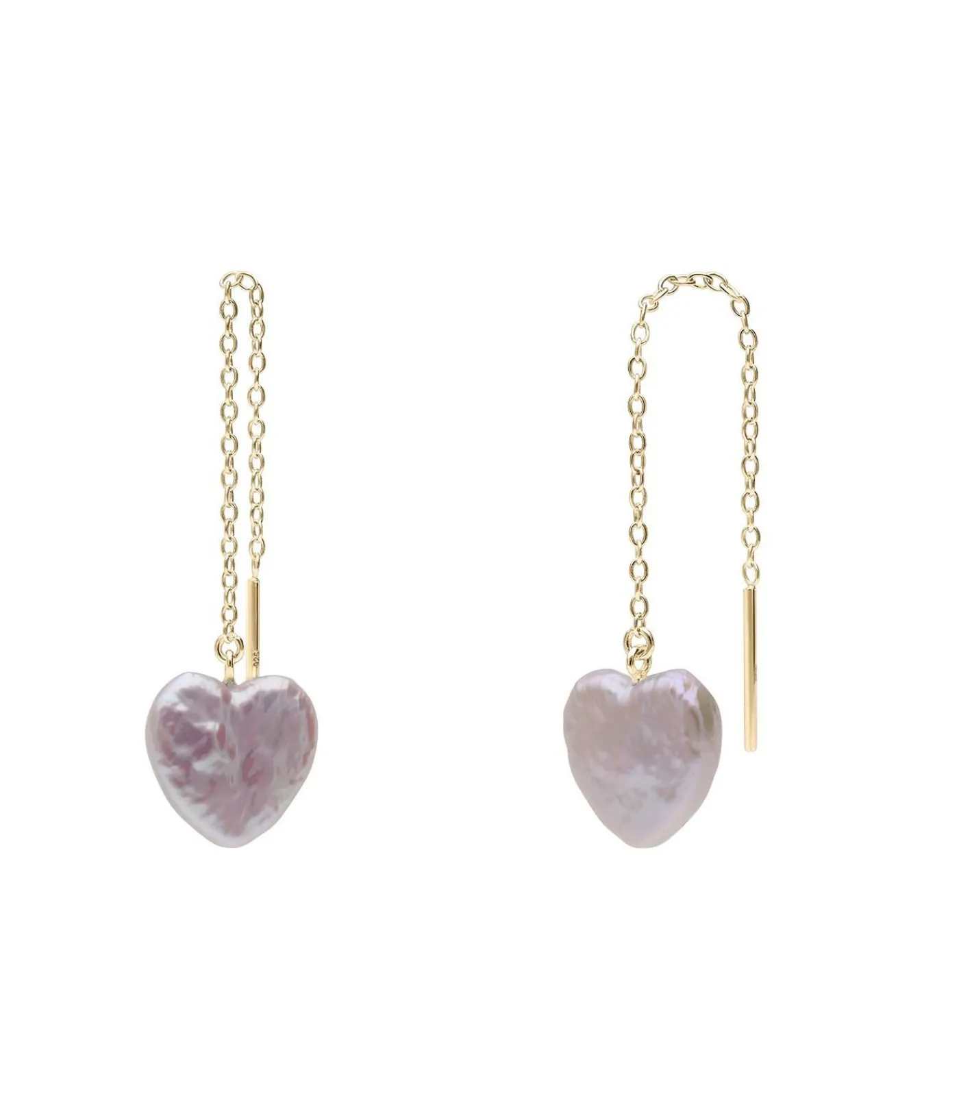 Lucardi Oorbellen Zilver - Hanger met hartjes gold Clearance