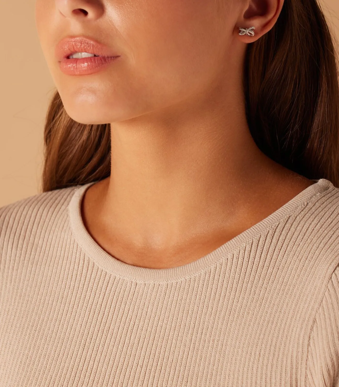 Lucardi Oorbellen Zilver - Strik silver Clearance