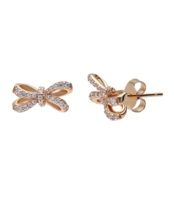 Lucardi Oorbellen Zilver - Strik gold New
