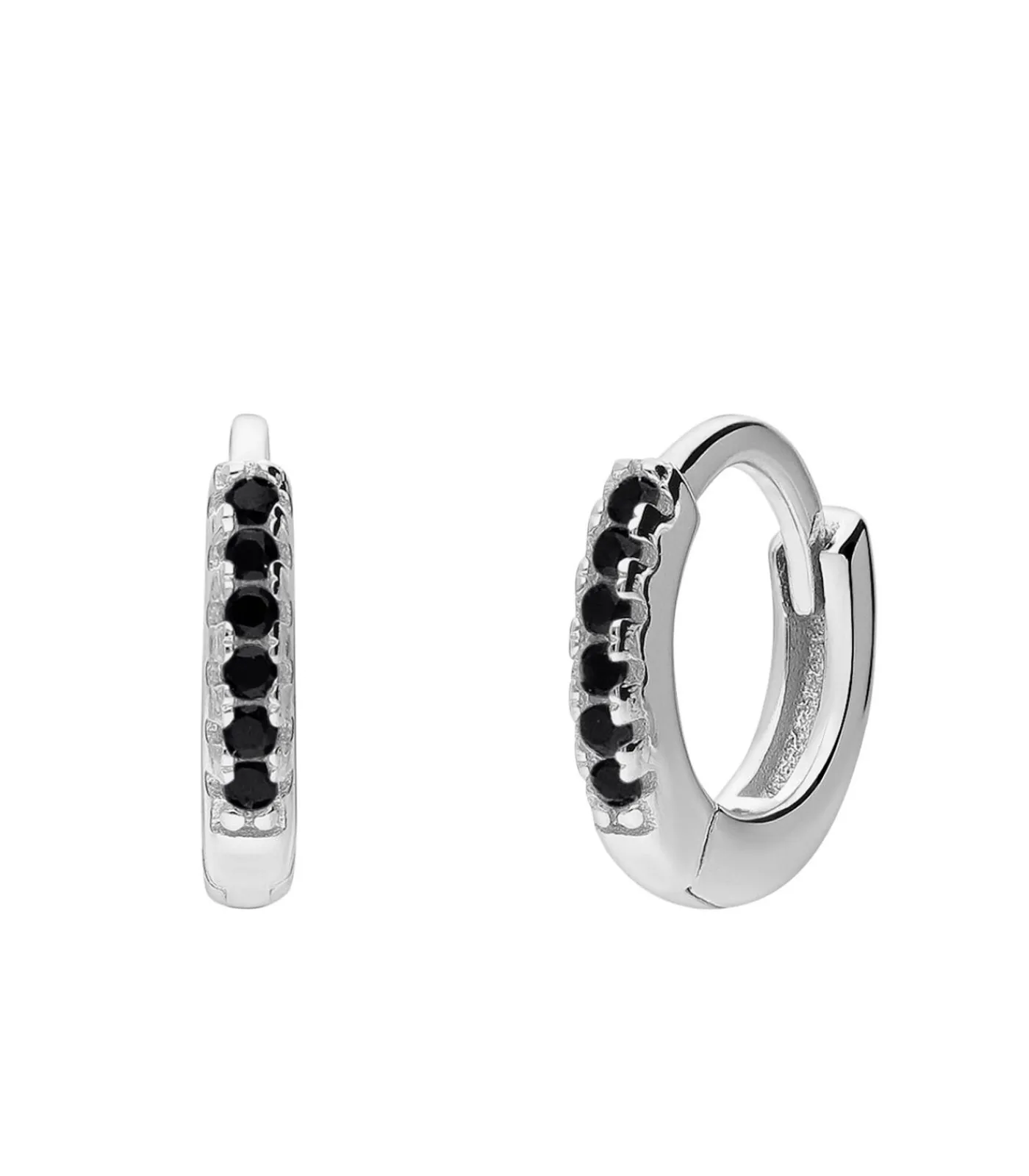 Lucardi Oorbellen Zilver - Zilverkleurig black New