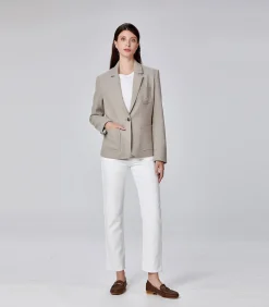 Smart & Joy Op maat gemaakt jasje met patch taupe Hot