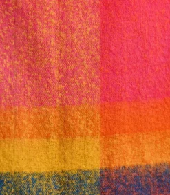La Fée Maraboutée Oranje sjaal met meerkleurige ruiten orange Best