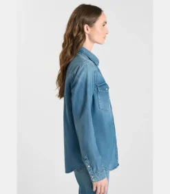 Le Temps des Cerises Overhemd van jeans BARBARA blue Online