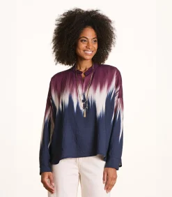 La Fée Maraboutée Oversized bicolor top met tie & dye print multicolor Outlet