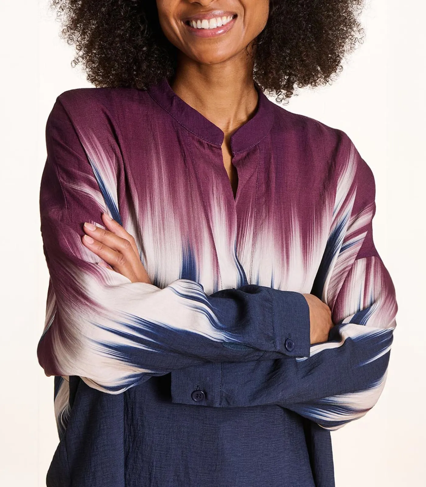 La Fée Maraboutée Oversized bicolor top met tie & dye print multicolor Outlet
