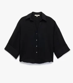 Koton Oversized Blouse Zwart 3/4 Mouwen black Outlet