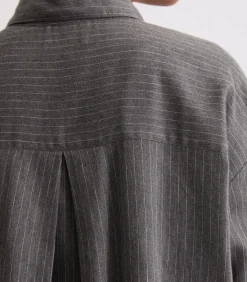 Marc O'Polo Oversized krijtstreep blouse darkGrey Online