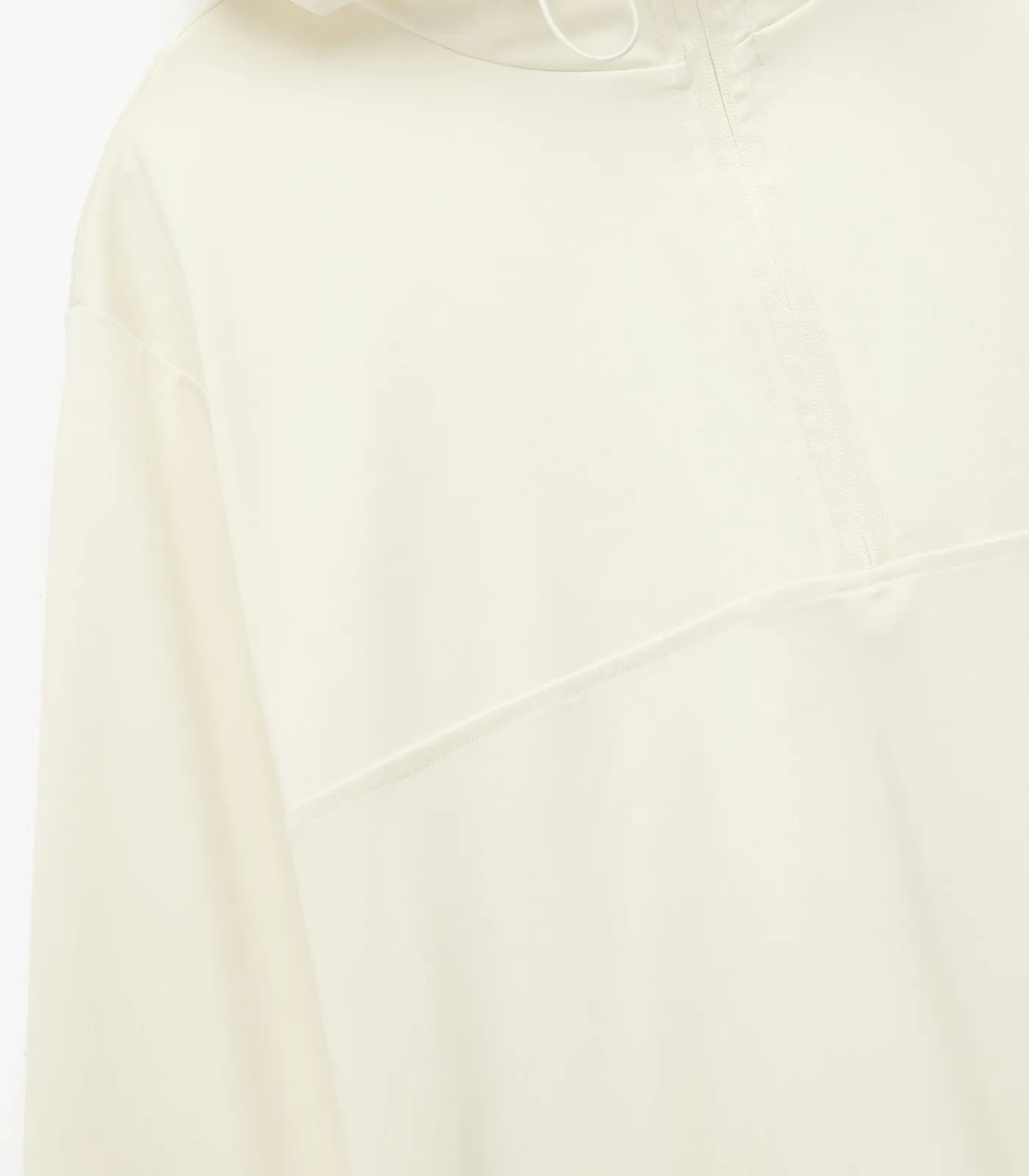 Koton Oversized sweater met capuchon en halve ritssluiting white