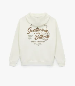 Koton Oversized Sweatshirt met Kangaroozak en Capuchon white Outlet
