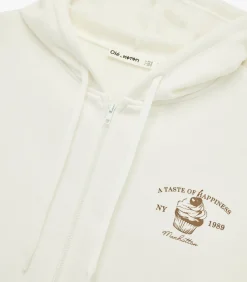 Koton Oversized Sweatshirt met Kangaroozak en Capuchon white Outlet