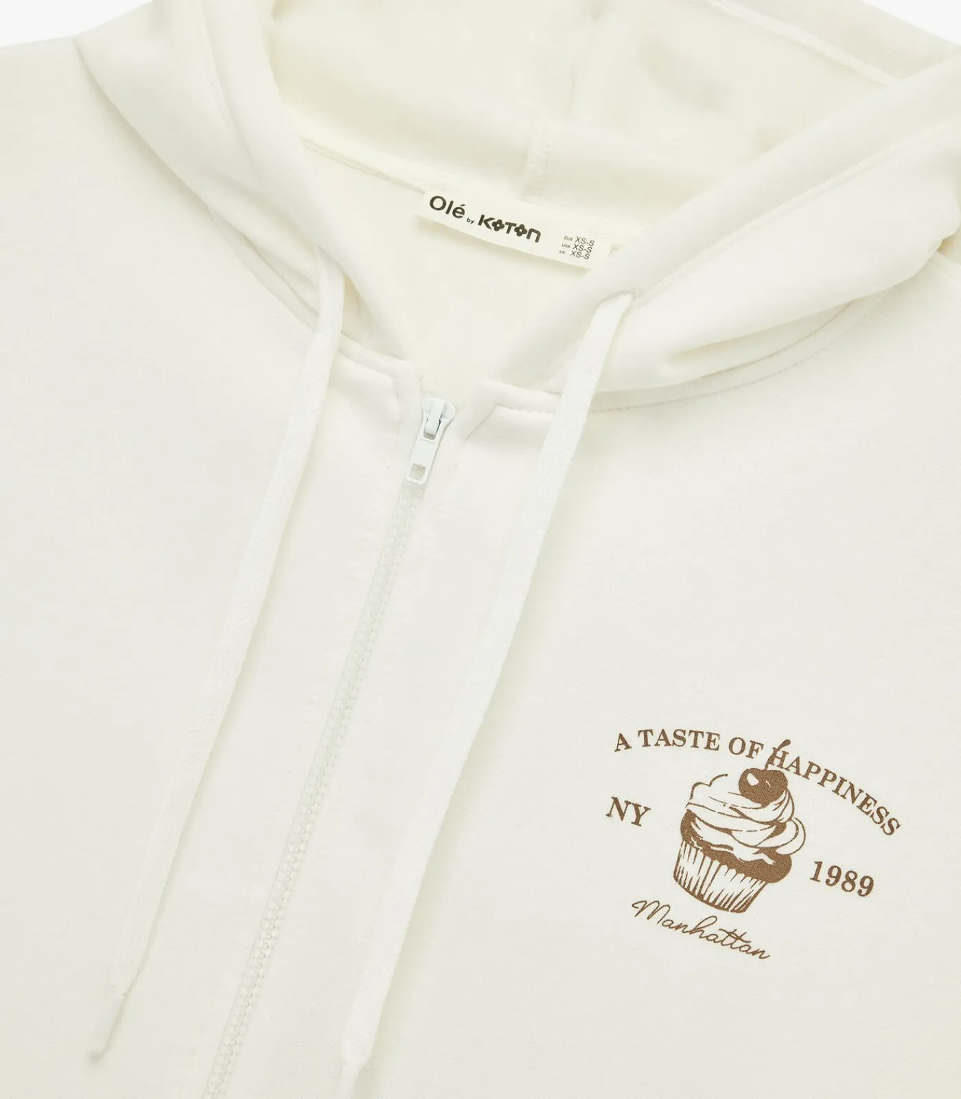 Koton Oversized Sweatshirt met Kangaroozak en Capuchon white Outlet