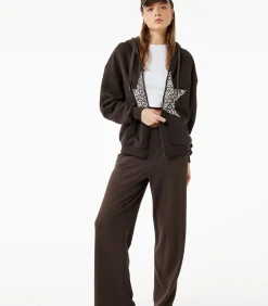 Koton Oversized Sweatshirt met Sterapplicatie brown