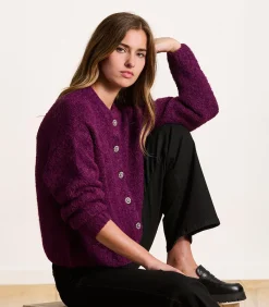 La Fée Maraboutée Paars gebreid vest darkPurple Sale