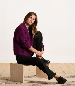 La Fée Maraboutée Paars gebreid vest darkPurple Sale
