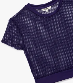 Koton Paars Sportief Crop T-shirt met Korte Mouwen purple Hot
