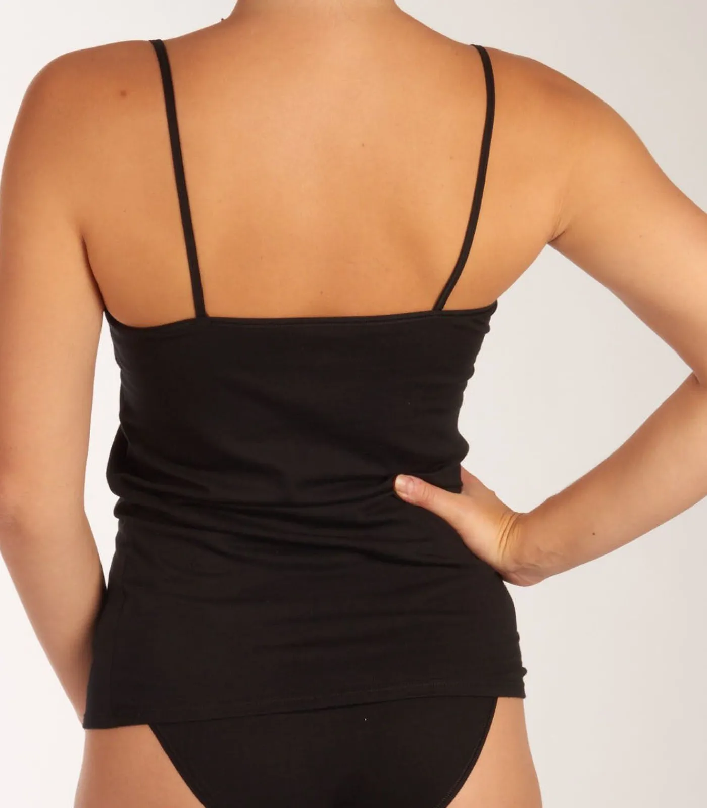 SCHIESSER 2-Pack dames spaghetti hemdjes - Organic 95/5 - Basics - Dames singlets met spaghetti bandjes - Biologisch katoen black New