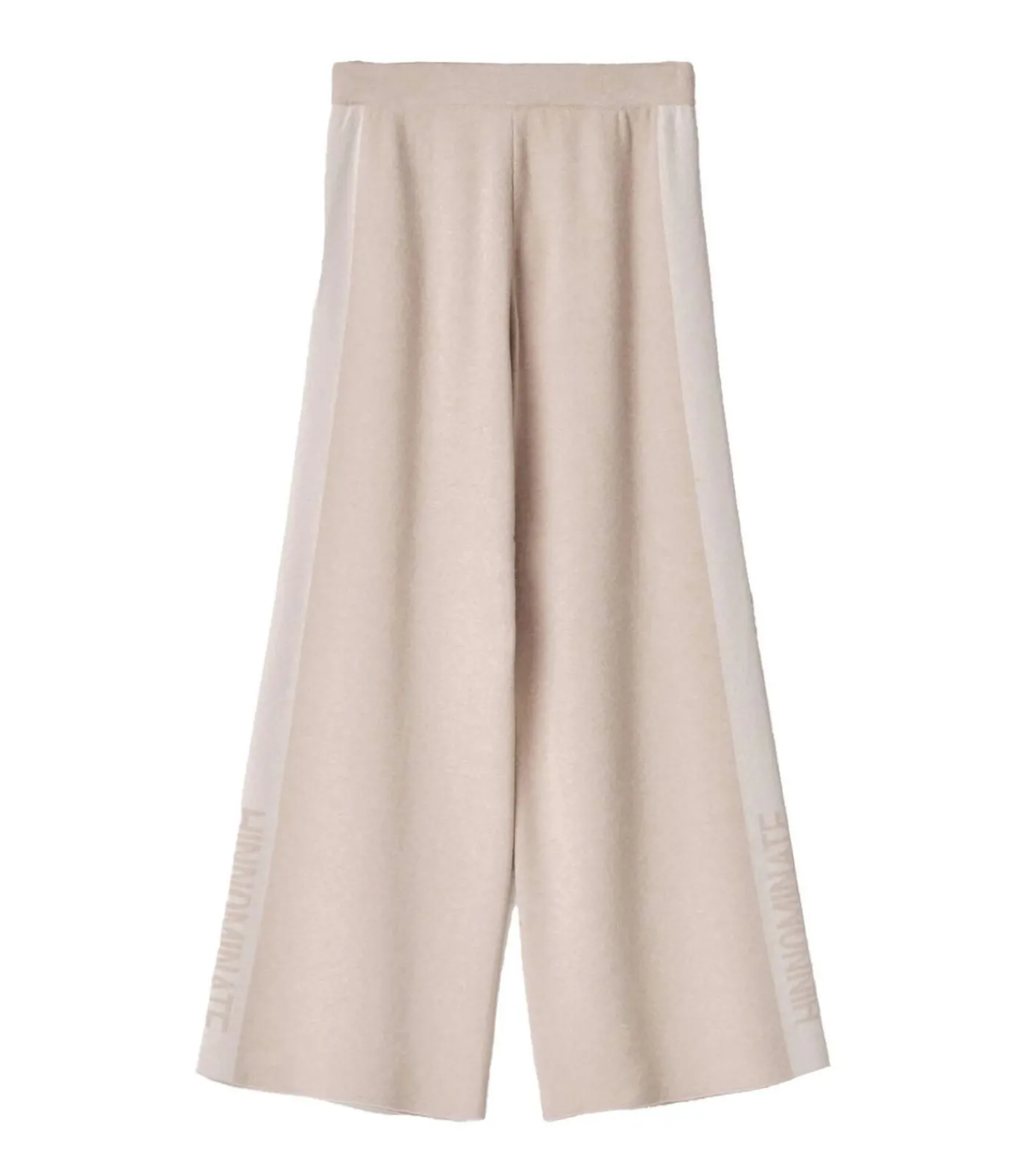 HINNOMINATE Pantalone In Maglia A Palazzo C/Bande In Contrasto beige