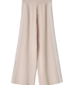 HINNOMINATE Pantalone In Maglia A Palazzo C/Bande In Contrasto beige