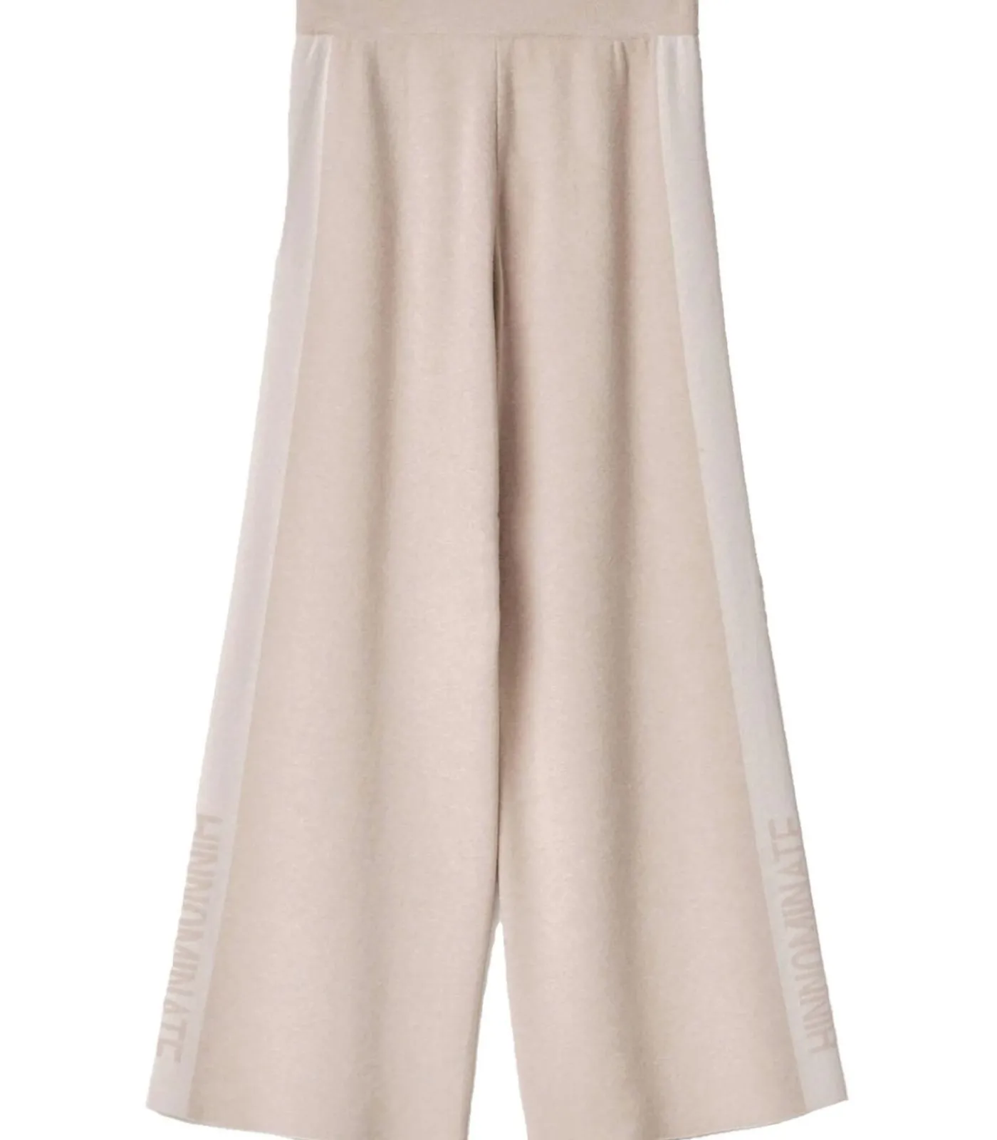 HINNOMINATE Pantalone In Maglia A Palazzo C/Bande In Contrasto beige