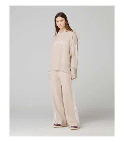 HINNOMINATE Pantalone In Maglia A Palazzo C/Bande In Contrasto beige