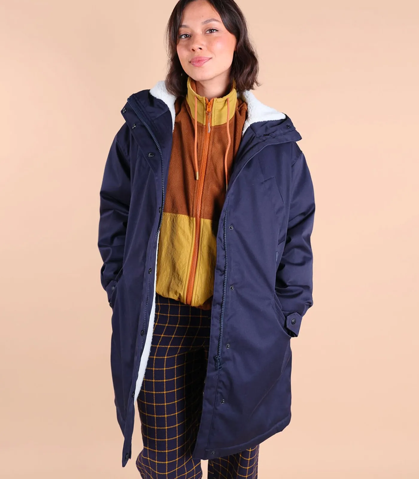 Oxbow Parka met sherpa voering JELLAN navyBlue