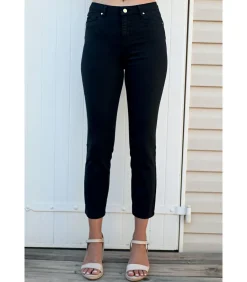 BLEU D'AZUR PAULA - 7/8 ZWARTE STRETCH KATOENEN JEANS black Clearance