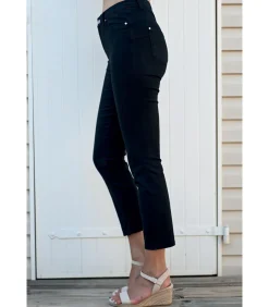 BLEU D'AZUR PAULA - 7/8 ZWARTE STRETCH KATOENEN JEANS black Clearance