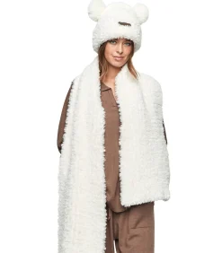 SELMARK PC1 sjaal en muts met oren set STYLE ADD white Discount