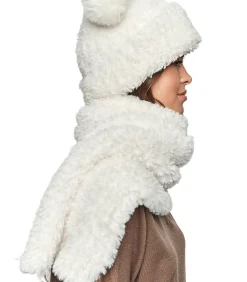 SELMARK PC1 sjaal en muts met oren set STYLE ADD white Discount