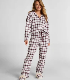 Hunkemöller Petite pyjamabroek Flanel white Best