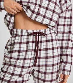 Hunkemöller Petite pyjamabroek Flanel white Best